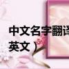 中文名字翻译英文姓名的位置（中文名字翻译英文）