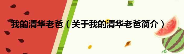 我的清华老爸（关于我的清华老爸简介