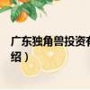 广东独角兽投资有限公司（关于广东独角兽投资有限公司介绍）