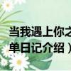 当我遇上你之脱单日记（关于当我遇上你之脱单日记介绍）