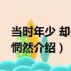 当时年少 却是已惘然（关于当时年少 却是已惘然介绍）