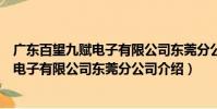 广东百望九赋电子有限公司东莞分公司(关于广东百望九赋电子有限公司东莞分公司介绍)