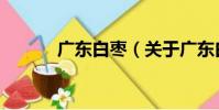 广东白枣(关于广东白枣介绍)