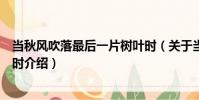 当秋风吹落最后一片树叶时(关于当秋风吹落最后一片树叶时介绍)