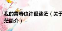 我的青春也许很迷茫(关于我的青春也许很迷茫简介)