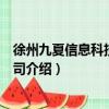 徐州九夏信息科技有限公司（关于徐州九夏信息科技有限公司介绍）