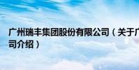 广州瑞丰集团股份有限公司(关于广州瑞丰集团股份有限公司介绍)