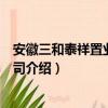 安徽三和泰祥置业有限公司（关于安徽三和泰祥置业有限公司介绍）