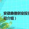 安徽鼎信创业投资有限公司（关于安徽鼎信创业投资有限公司介绍）