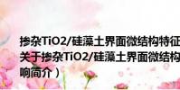 掺杂TiO2/硅藻土界面微结构特征及对光催化活性的影响(关于掺杂TiO2/硅藻土界面微结构特征及对光催化活性的影响简介)