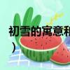 初雪的寓意和象征啊（初雪有什么寓意和象征）