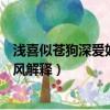 浅喜似苍狗深爱如长风表达什么意思（浅喜似苍狗深爱如长风解释）