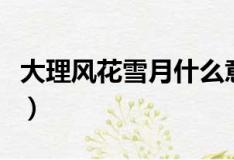 大理风花雪月什么意思（大理风花雪月的含义）