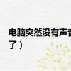电脑突然没有声音了是怎么回事（为什么电脑突然没有声音了）