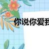 你说你爱我是什么歌（完整歌词介绍）