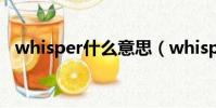 whisper什么意思(whisper怎么造句呢)