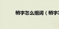 梢字怎么组词(梢字怎样组词)