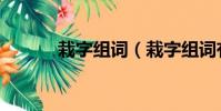栽字组词(栽字组词有哪些呢)