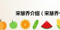 宋慧乔介绍(宋慧乔个人简介)