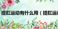 提肛运动有什么用(提肛运动的好处有哪些)