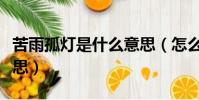 苦雨孤灯是什么意思(怎么理解苦雨孤灯的意思)