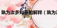 孰为汝多知乎的解释(孰为汝多知乎的意思)