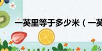 一英里等于多少米(一英里是多少米)