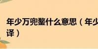 年少万兜鍪什么意思(年少万兜鍪的原文及翻译)