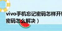 vivo手机忘记密码怎样开锁(vivo手机忘记密码怎么解决)