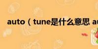 auto(tune是什么意思 auto tune解释)