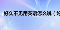 好久不见用英语怎么说(好久不见的英文)
