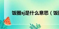 饭圈sj是什么意思(饭圈sj的意思)
