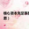 核心资本充足率是什么意思（核心资本充足率具体是什么意思）