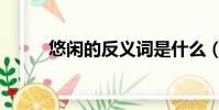 悠闲的反义词是什么(悠闲释义)