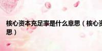 核心资本充足率是什么意思(核心资本充足率具体是什么意思)