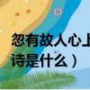 忽有故人心上过完整诗（忽有故人心上过完整诗是什么）
