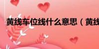 黄线车位线什么意思(黄线车位线的意思)