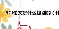 SCI论文是什么级别的(什么是SCI论文)