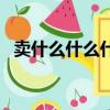 卖什么什么什么的成语（卖什么什么什么）