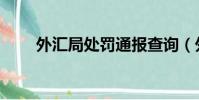 外汇局处罚通报查询(外汇局通报)