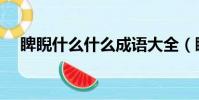 睥睨什么什么成语大全(睥睨什么意思)