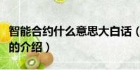 智能合约什么意思大白话(智能合约有什么好的介绍)