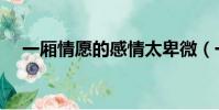 一厢情愿的感情太卑微(一厢情愿意思)