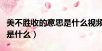 美不胜收的意思是什么视频(美不胜收的意思是什么)