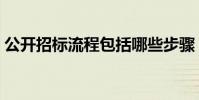 公开招标流程包括哪些步骤(公开招标流程)