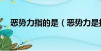恶势力指的是(恶势力是指以什么手段)