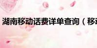 湖南移动话费详单查询(移动话费详单查询)