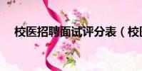 校医招聘面试评分表(校医性骚扰被拘)