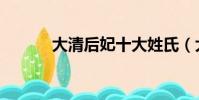 大清后妃十大姓氏(大清后妃)