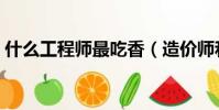 什么工程师最吃香(造价师和一建哪个吃香)